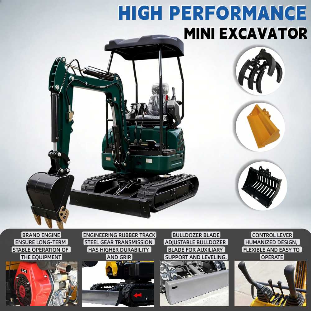 Gardening Tools Long - Multifunctional Mini Excavator 1.5Ton/2.0Ton Yanmar Engine